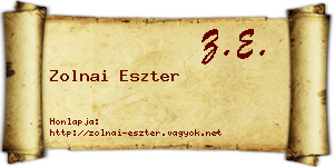 Zolnai Eszter névjegykártya